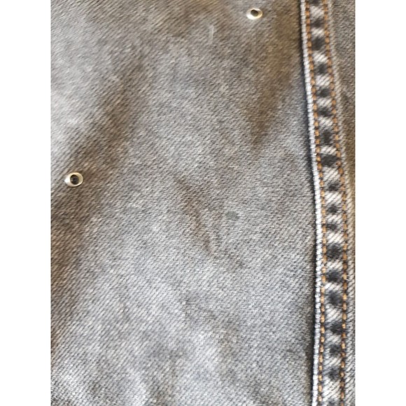 Boohoo Blue Womens Gray Jacket Denim Rhinestone Sequin Y2k 80's look Size 8 - Picture 12 of 15